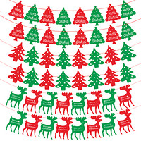爸爸妈妈（babamama）圣诞节装饰品 圣诞树装饰拉旗彩旗挂旗串旗节庆装饰用品 6条装 B9008
