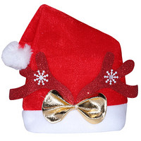 捷昇 圣诞帽儿童 小孩子头饰礼物圣诞装饰品 圣诞树套餐配件圣诞老人帽子男女圣诞节帽子 儿童款红色鹿角款