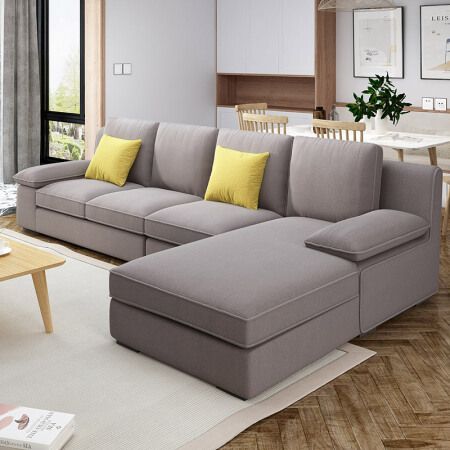 A家家具 沙发 北欧中小户型可拆洗沙发 现代简约布艺沙发（三色可选 留言客服） 三+中+左贵妃 DB1574