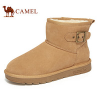 骆驼（CAMEL） 加绒保暖防滑耐磨短筒男士雪地靴 A942294179 栗色 42