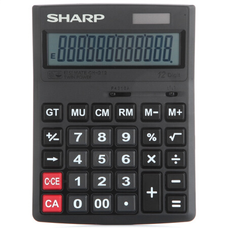 SHARP 夏普 CH-G12 12位大号太阳能办公商务计算器  黑色