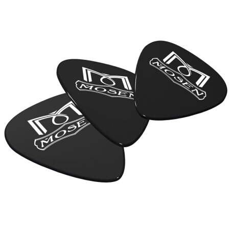 莫森（MOSEN）B01正品拨片柔韧防滑黑色三种厚度0.6   0.8  1.0毫米原装拨片4枚装