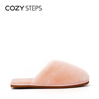 COZY STEPS时尚澳洲羊皮毛一体保暖棉防滑拖鞋7D998 粉色 37