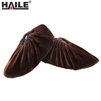 海乐（Haile）鞋套 XT-02加厚布鞋套可反复洗家用 鞋码36-44通用 耐磨防滑底鞋套 机房样板房车间脚套5双