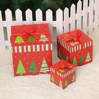晟旎尚品  圣诞节装饰品礼盒圣诞树套餐配件圣诞礼物盒 3件套彩卡礼盒
