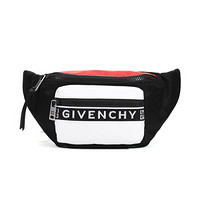 GIVENCHY 纪梵希 男士黑色拼色织物斜挎包腰包 BK5037K0PZ 976