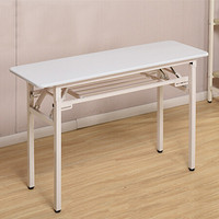 佐盛折叠桌子长条桌培训桌简易桌课桌电脑桌学习桌子会议桌双层纯白色100*60*75