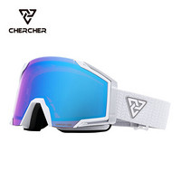 CHERCHER 滑雪镜双层大柱面防雾防撞击滑雪护目镜 男女通用 CS2-A801白框蓝片