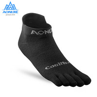 奥尼捷（AONIJIE）运动五指袜户外马拉松跑步袜子男女越野跑骑行透气吸汗休闲袜 黑色L码