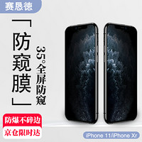 赛恳徳（skdesign）苹果iPhone11&XR防窥钢化膜 iPhone11苹果XR保护膜 全屏高清全玻璃手机贴膜6.1英寸-黑色