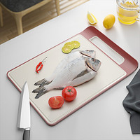 创建 Crthl 砧板 塑料加厚案板辅食面板菜墩家用抗菌切菜板红色中号