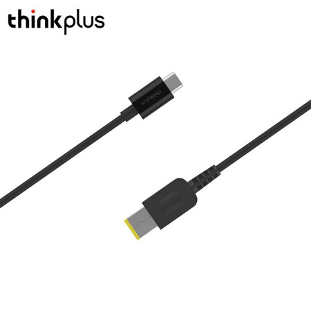 ThinkPad 思考本 联想thinkplus 口红电源转接线 type-c转方口电源线 USB-C TO SLIM转接线 黑色