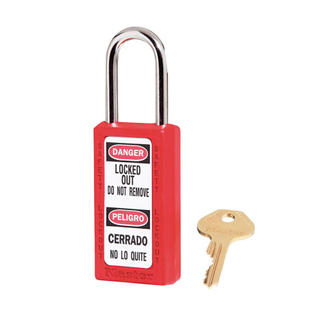 MASTERLOCK/玛斯特锁 工业安全挂锁 耐腐蚀 工程塑料 电力锁 上锁挂牌 411MCNRED 红色 量大定制