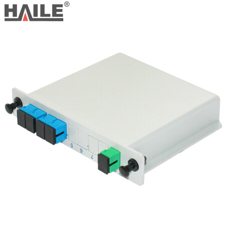 海乐（Haile）电信级分光器1分4单模方头SC/UPC插片/PLC式一分四尾纤分路器F1-4C-SC