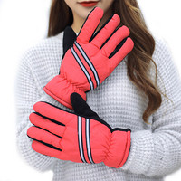 戈顿 冬季保暖手套 男女通用 加绒加厚 户外骑行摩托车电动车骑车手套 运动滑雪手套 红色均码