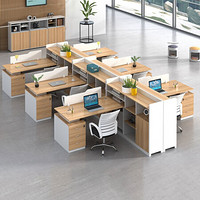 中伟办公桌屏风工位职员桌员工桌员工位工作位电脑桌卡座干型6人位含椅子4200*3000*1200