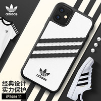 adidas（阿迪达斯）苹果新品iPhone11 6.1英寸 时尚防滑防摔手机壳保护套 经典三条杠Samba系列-熊猫白