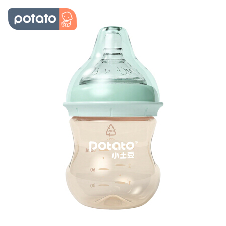 小土豆（potato）ppsu奶瓶 婴儿新生儿奶瓶 宽口径 耐摔 S号奶嘴适合新生儿宝宝 80ml
