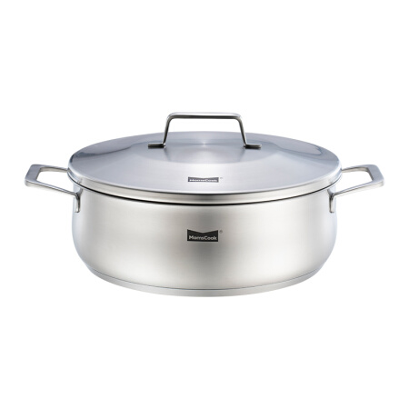 Momscook 不锈钢火锅 304火锅锅 双耳复底 燃气电磁炉通用 28cm 28x9.5cm火锅（XR2809F）