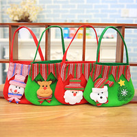 爸爸妈妈（babamama）圣诞手提袋 圣诞节装饰礼物袋 拉绒布彩色苹果袋手提袋 4个装 B9019