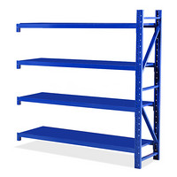 蜂电（FENG DIAN）货架 钢制蓝色轻型仓储铁四层架子超市家用储物副架200*120*40cm