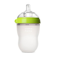可么多么（COMOTOMO）宽口径硅胶奶瓶配奶嘴250ml韩国原装进口（绿色）新生儿