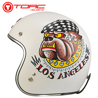 TORC摩托车头盔哈雷复古时尚半盔男女头盔四季半盔个性复古机车头盔 不带内镜T541/T-50 白色 Los L码