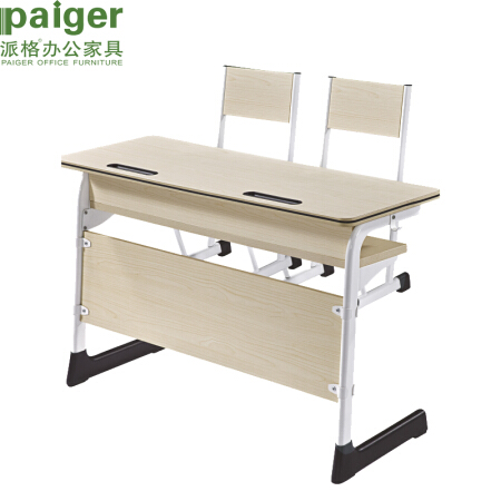 派格（paiger）办公家具枫木色  双人课桌椅  1200*450*690-750mm
