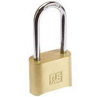 RS Pro欧时 黄铜 组合 黄铜，钢 组合挂锁, 7mm 锁钩