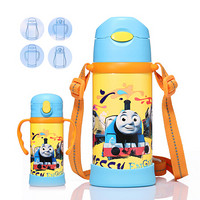 托马斯&朋友(Thomas&Friends)儿童水杯不锈钢保温杯直饮吸管手柄背带四用保温水壶400ml(黄柄)  8207