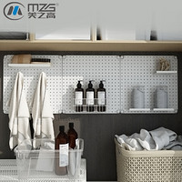 美之高 MZG ABS材质挂墙洞洞板 北欧风免打孔墙上置物架收纳架 适用于家用客厅卧室厨房浴室 白色30*30