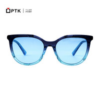PTK 防蓝光眼镜 室内室外通用多彩时尚护目眼镜手机电脑平光眼镜大框时尚猫眼蓝色男女款 PTK-MC06