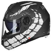 坦克（Tanked Racing）摩托车头盔电动电瓶车头盔双镜片揭面盔四季通用 T270 亚黑 魔界 XL码