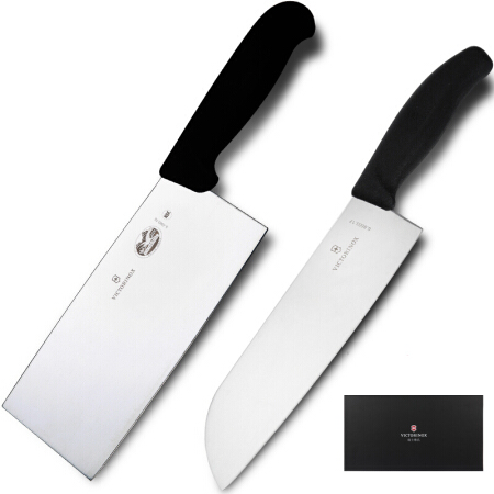 维氏VICTORINOX瑞士军刀中式主厨刀多用刀厨具两件套礼盒 欧洲钢材瑞士原产CN.KK1801.SET