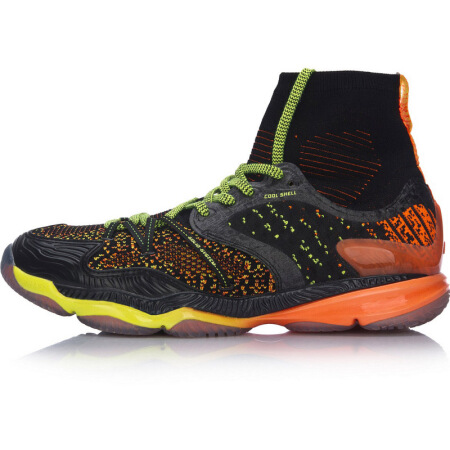 李宁 LI-NING  AYAM009-2 羽毛球系列男子羽毛球专业比赛鞋 标准黑/荧光耀橙 39码