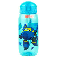 超级飞侠 婴儿童水杯 吸管杯 宝宝卡通学饮杯便携喝水壶 450ML  蓝色
