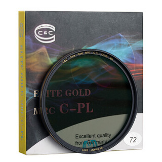 C&C偏振镜uv镜滤镜 ELITE GOLD MRC C-PL 72MM 金色铜环超级雾霾偏振镜