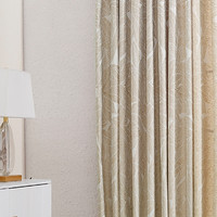 蘇寧極物 森林物語色織提花高精密平面窗窗簾 裝飾 全遮光 香檳色 1.4m寬×2.6m高（片）