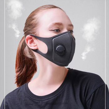 纪维希（Jiweixi）口罩 男女秋冬季防尘防护口罩个性立体非一次性可水洗带呼吸阀口罩 JWX903 黑色（3只装）