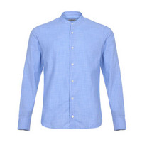 Z ZEGNA 杰尼亚 奢侈品 男士蓝色格纹棉质长袖衬衫 505136 9DTWFA 39码