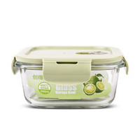 DAS TR 創得 耐熱玻璃保鮮盒 微波爐飯盒 冰箱收納儲物便當餐盒 北歐綠500ml
