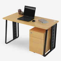 好事达易美职员办公桌 1.4米单人工位D款胡桃色+黑色DHH04