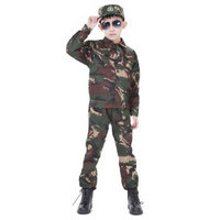 先锋连 童装迷彩服套装幼儿中小学生军训服特种演出服男女童 猎人迷彩套装 100码