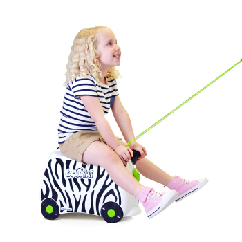 Trunki 儿童行李箱卡通图案可坐骑拉杆储物箱户外旅行箱18L-斑马3岁以上