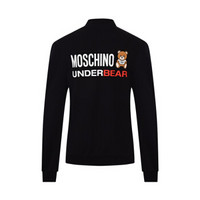 MOSCHINO UNDERWEAR 莫斯奇诺  女士黑色小熊标志棉质小立领开衫卫衣 Z A1708 9026 0555 S码