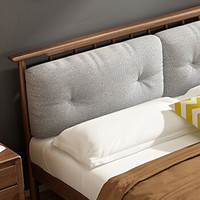 杜沃 单个软靠背 现代简约北欧实木床婚床1.5米1.8米卧室家具双人床适用