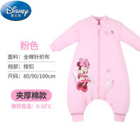 Disney baby 迪士尼宝宝 婴儿睡袋 秋冬加厚 萌趣 粉色 90cm