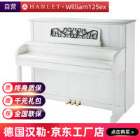 汉勒（HANLET）钢琴William 125ex全新立式钢琴教学初学练习考级 典雅白色