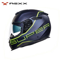 NEXX SX.100 极速SUPERSPEED 亚洲版型 四季全盔 轻量复合材料电动摩托车头盔 ECE和DOT安全认证 极速蓝黄 L