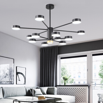 海德照明 HD 吊灯 led客厅卧室灯具 北欧后现代 三色调光 60W 12头（含光源）